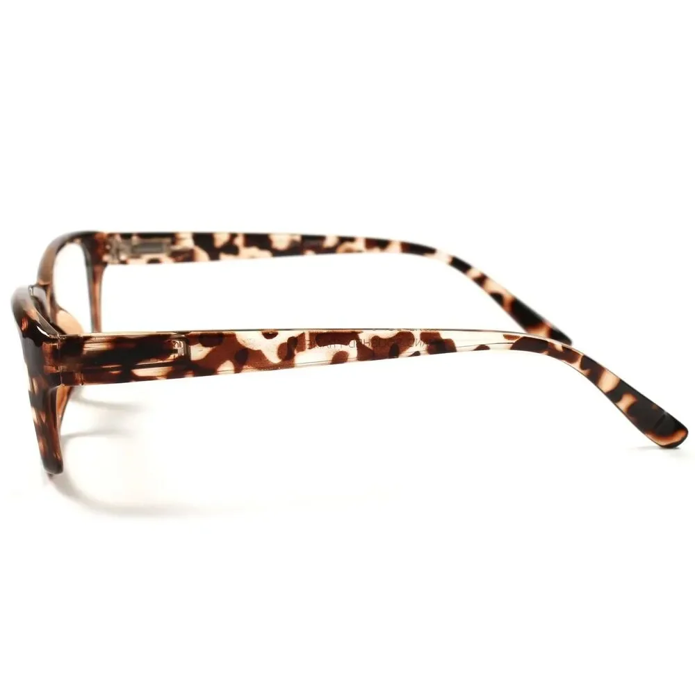 Vintage Retro Smart Nerd Mens Womens Clear Lens Glasses Tortoise Frame E68B